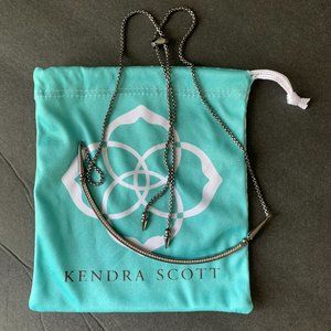 Kendra Scott 'Scottie' Adjustable Pendant Necklace Hematite Metal White …